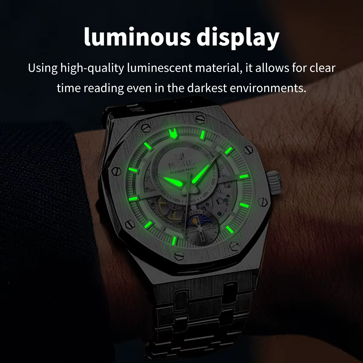 RHOTUS Montre mécanique automatique pour homme