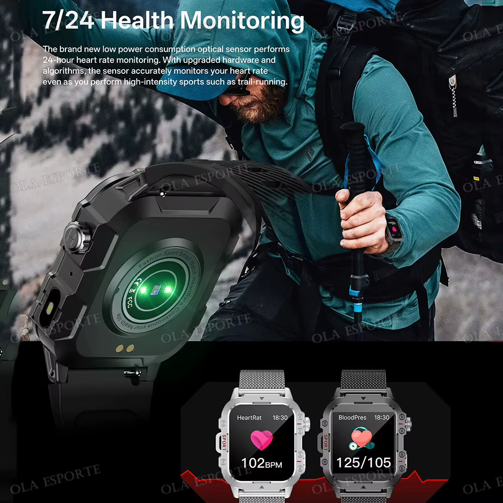 Nouvelle Montre Connectée Militaire 2026 pour Hommes avec GPS