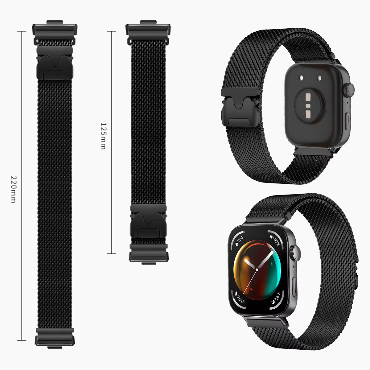 Bracelet magnétique milanais pour Huawei Watch Fit5/5Pro, bracelet à boucle métallique, bracelet de montre connectée pour Huawei Fit4Pro/4/3, bracelet en acier