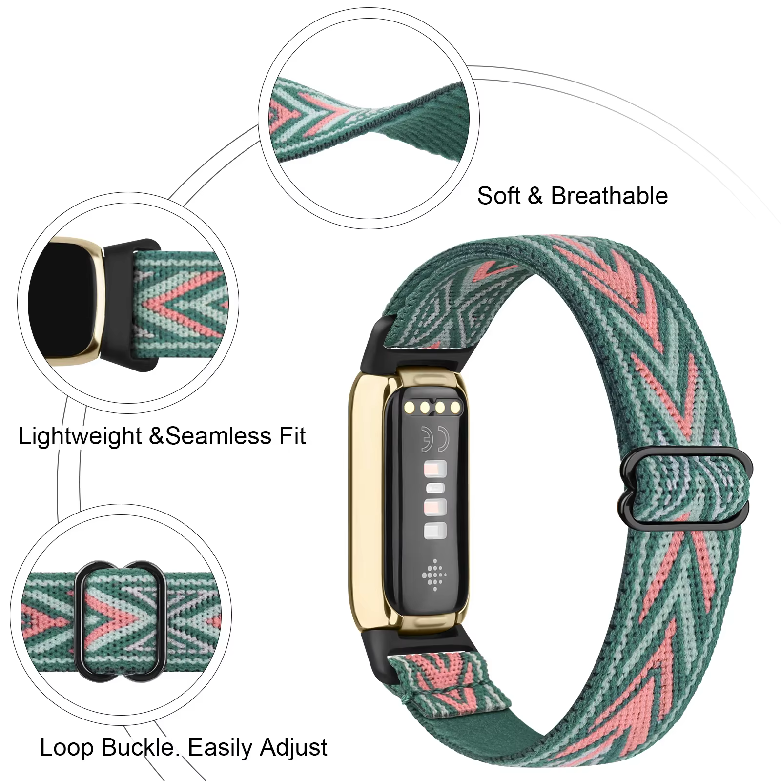 Bracelet de montre élastique pour Fitbit Luxe
