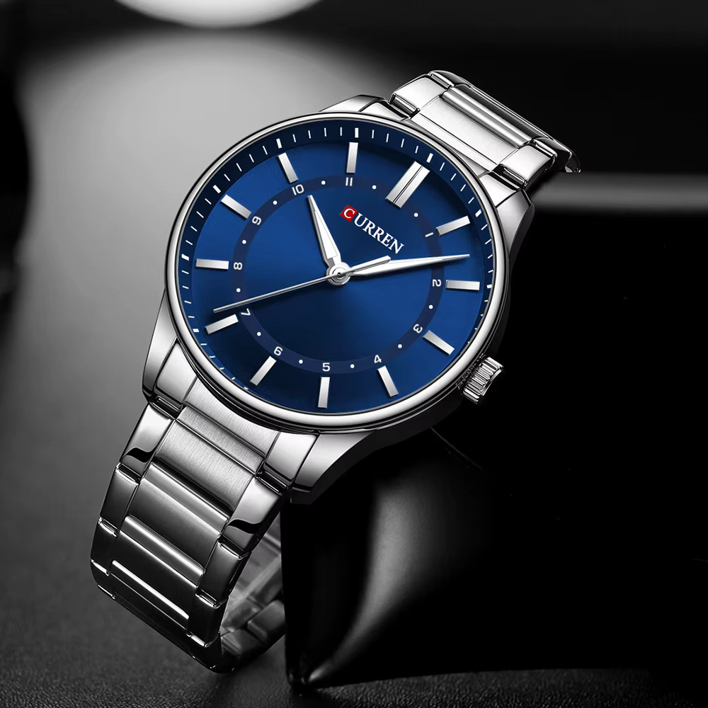 Curren 8430 homme 2025 montre étanche lumineux hommes montre-bracelet à Quartz en acier inoxydable mode sport