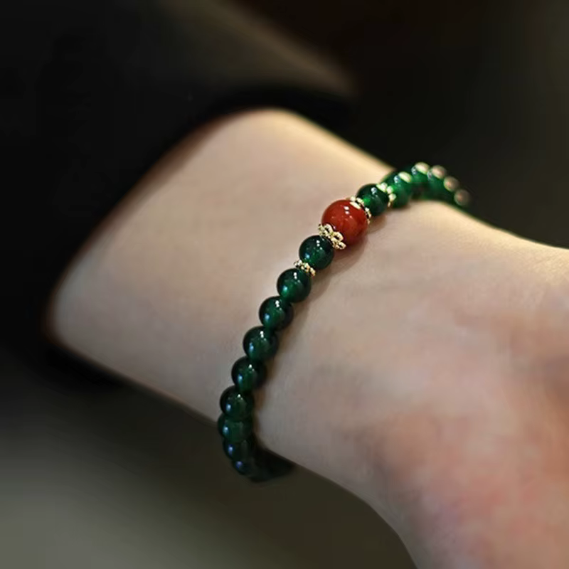Bracelets en perles d'eau douce pour femmes, Agate rouge verte naturelle de 6mm, brins de perles, accessoires de bijoux fins simples et exquis, 1338