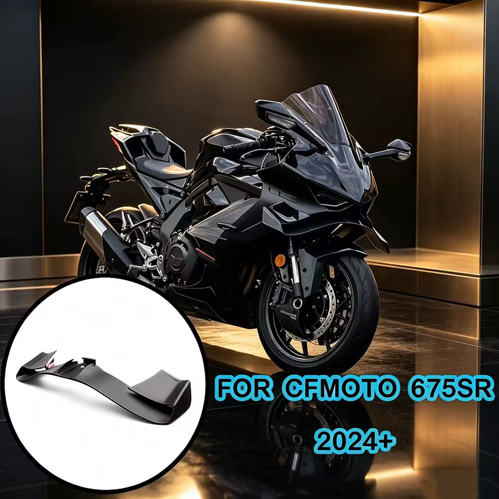 Nouveau 2024+ Compatible avec CFMOTO 675SR Spoiler avant inférieur Lame inférieure Aileron GP Spoilers avant naked à force de compression 675SR-R 2024-2025