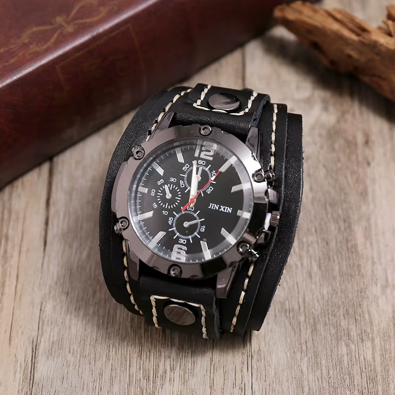 Nouveau Vintage hommes montres de haute qualité mode bracelet en cuir
