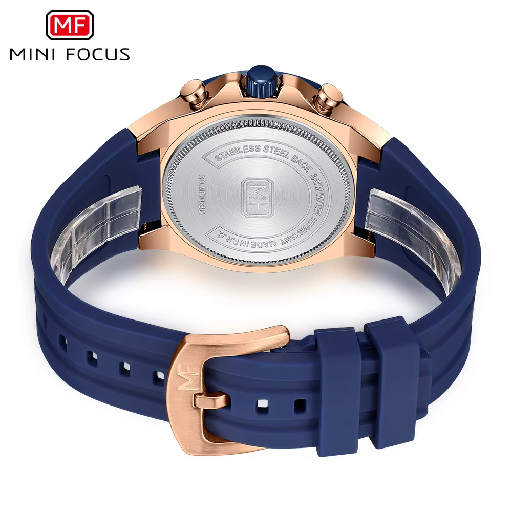 MINI FOCUS Sport chronographe montre à Quartz pour hommes mode bracelet en Silicone montre-bracelet étanche avec aiguilles lumineuses Date 0488