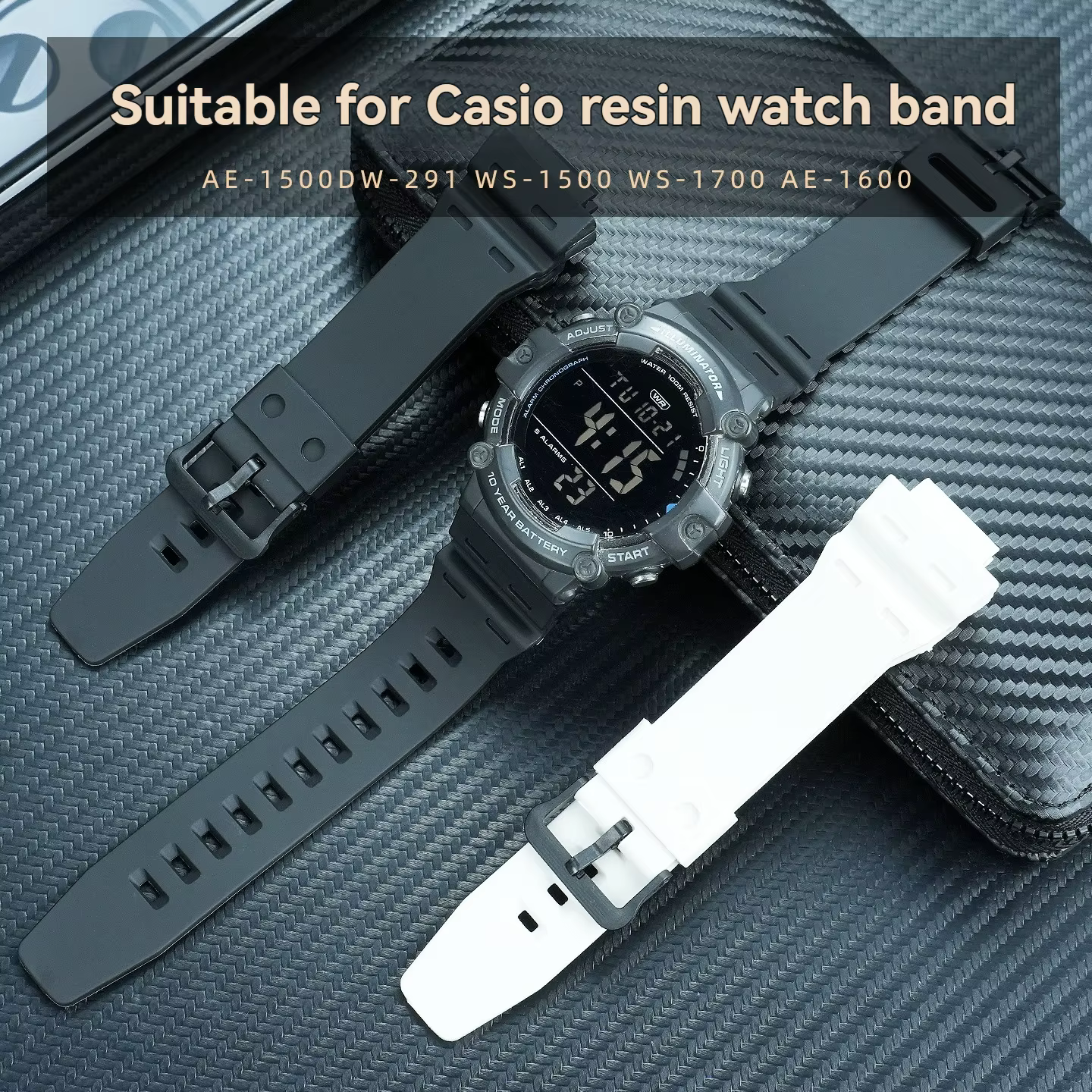 Convient pour Casio AE-1500WH bracelet de montre DW-291/W-737/WS-1500 WS-1400 A158/159