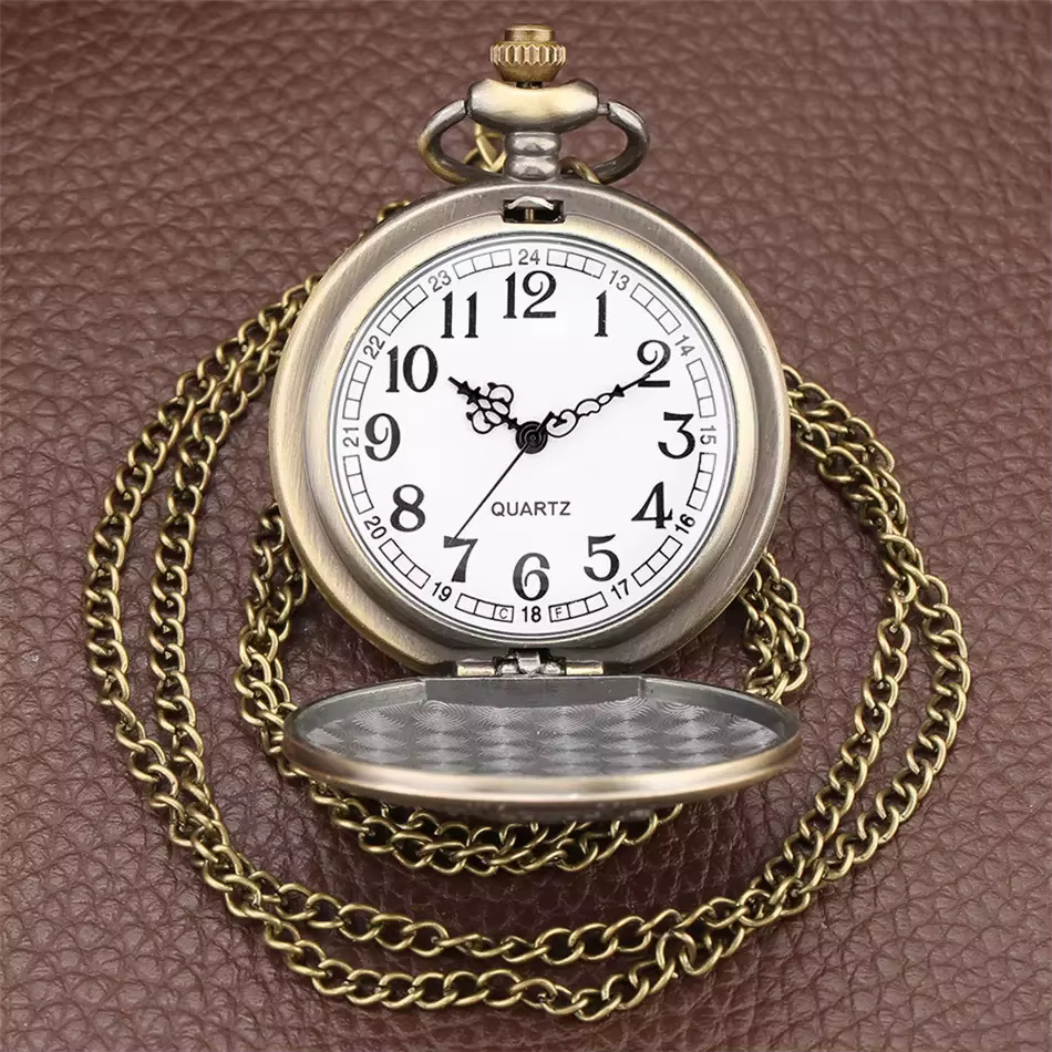 Extension de film chaud King's Cross London 9 3/4 plate-forme montre de poche à Quartz Bronze plein chasseur collier pendentif horloge reloj