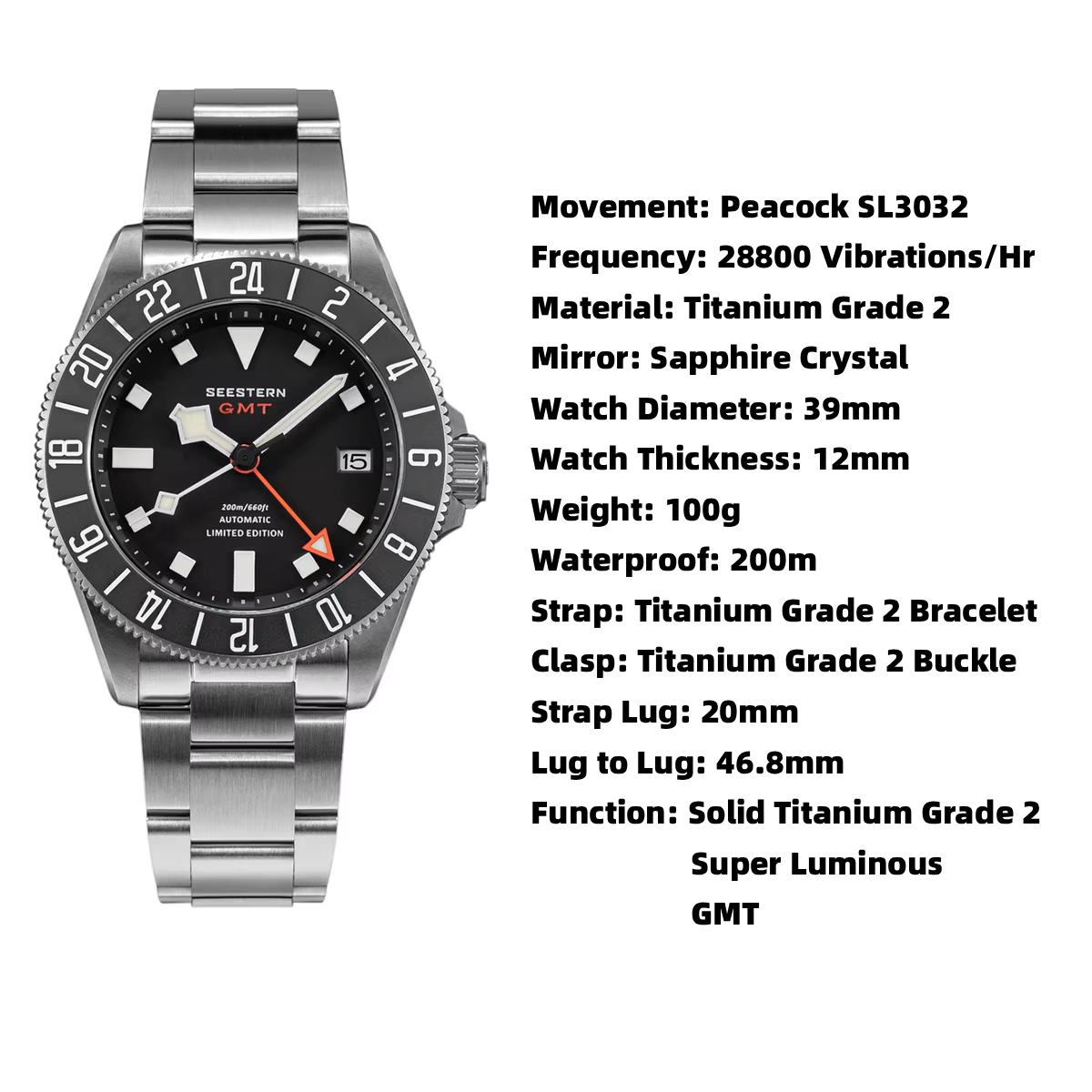 SEESTERN – montre de plongée pour homme