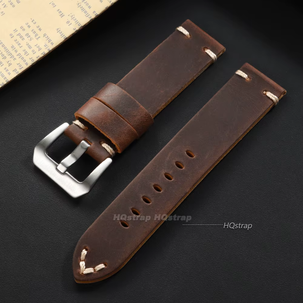 Bracelet de montre Vintage en cuir Crazy Horse