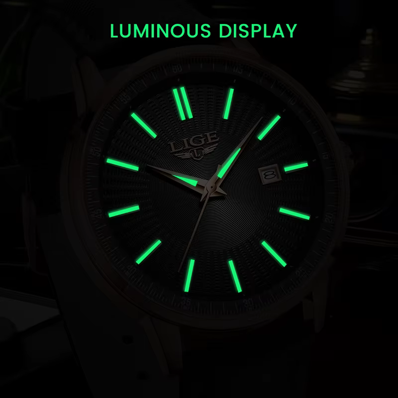 LIGE Nouvelle Montre en Cuir Créative Style Cowboy pour Hommes