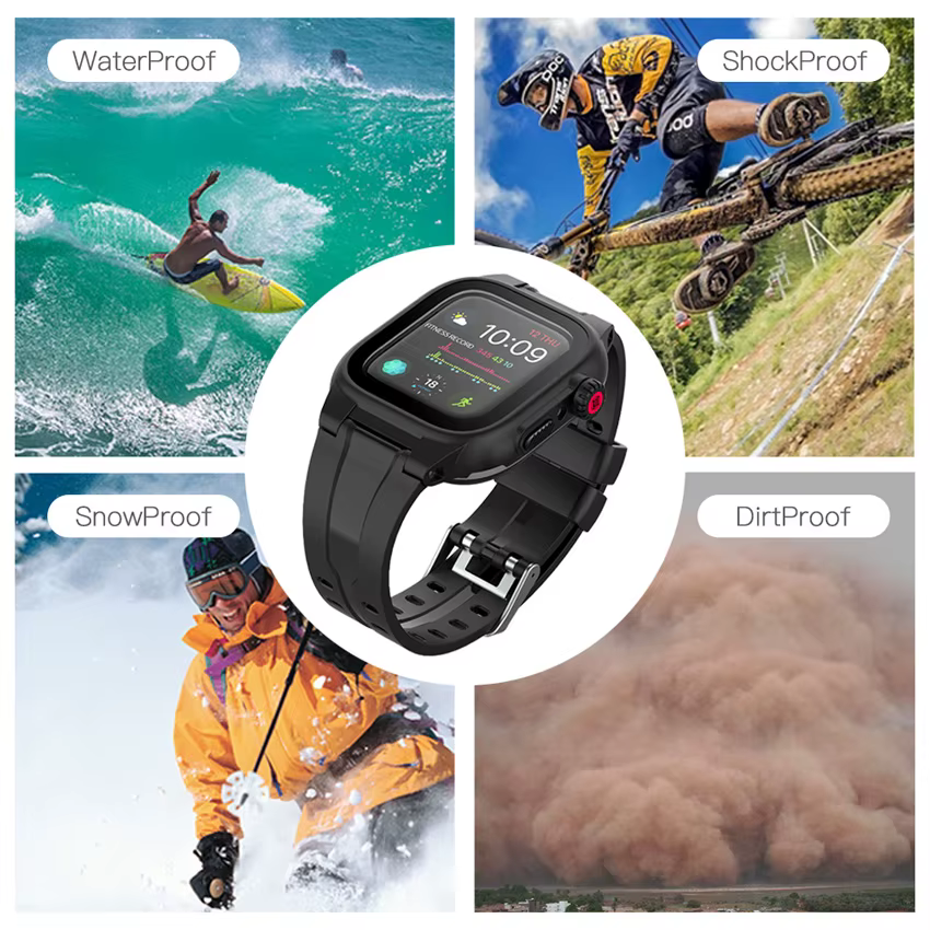Étui étanche IP68 pour Apple Watch série 9 8 7 6 5 4 3 2 SE 45 44 41 38mm