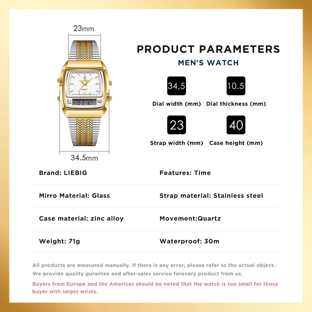 LIEBIG montres à Quartz numériques en plein air pour hommes femmes mode décontracté double affichage temps sport