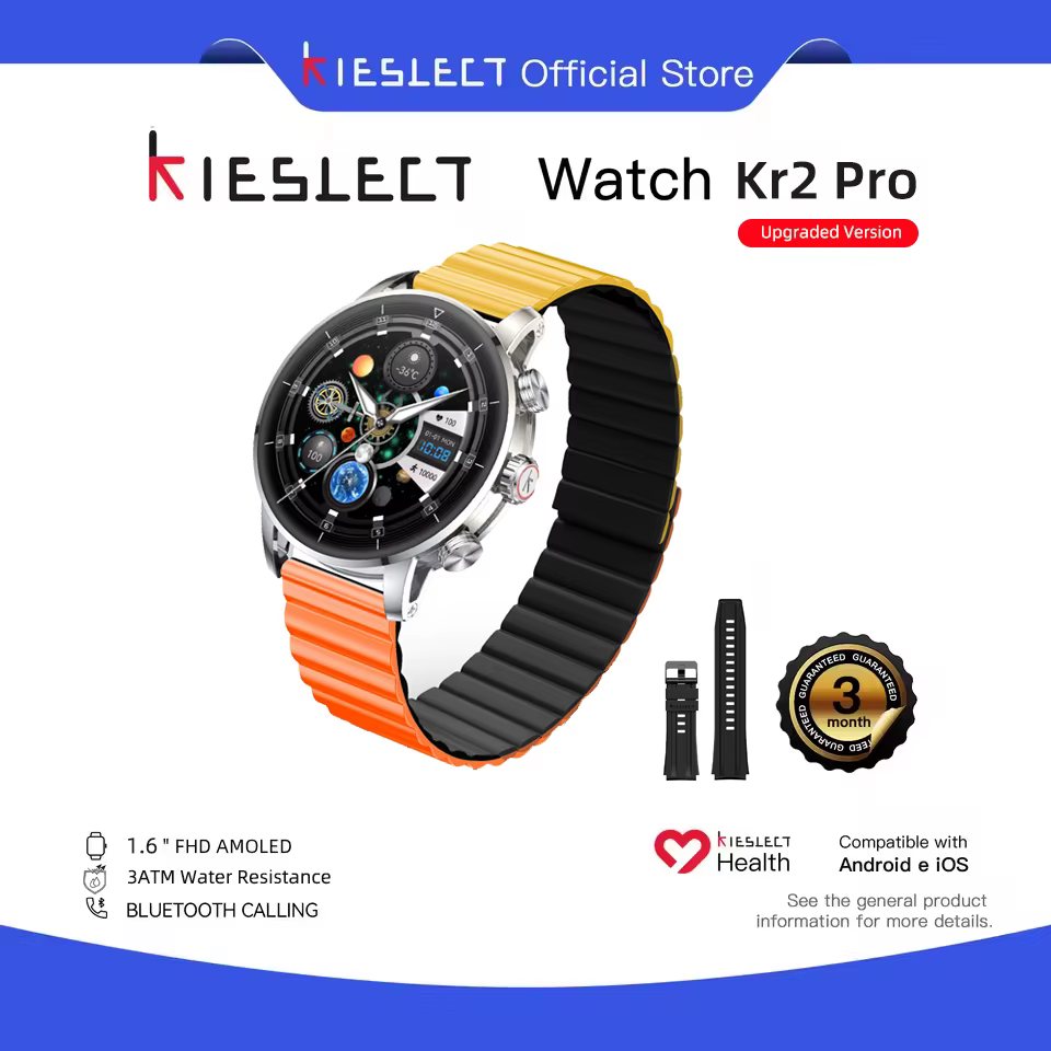 Montre connectée Kieslect Kr2 pro 3ATM avec écran AMOLED FHD de 1