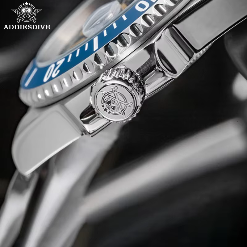 ADDIESDIVE 41mm AD2054 montre pour hommes plongée mouvement à Quartz japonais 200m étanche 316L acier inoxydable lunette en céramique lumineuse