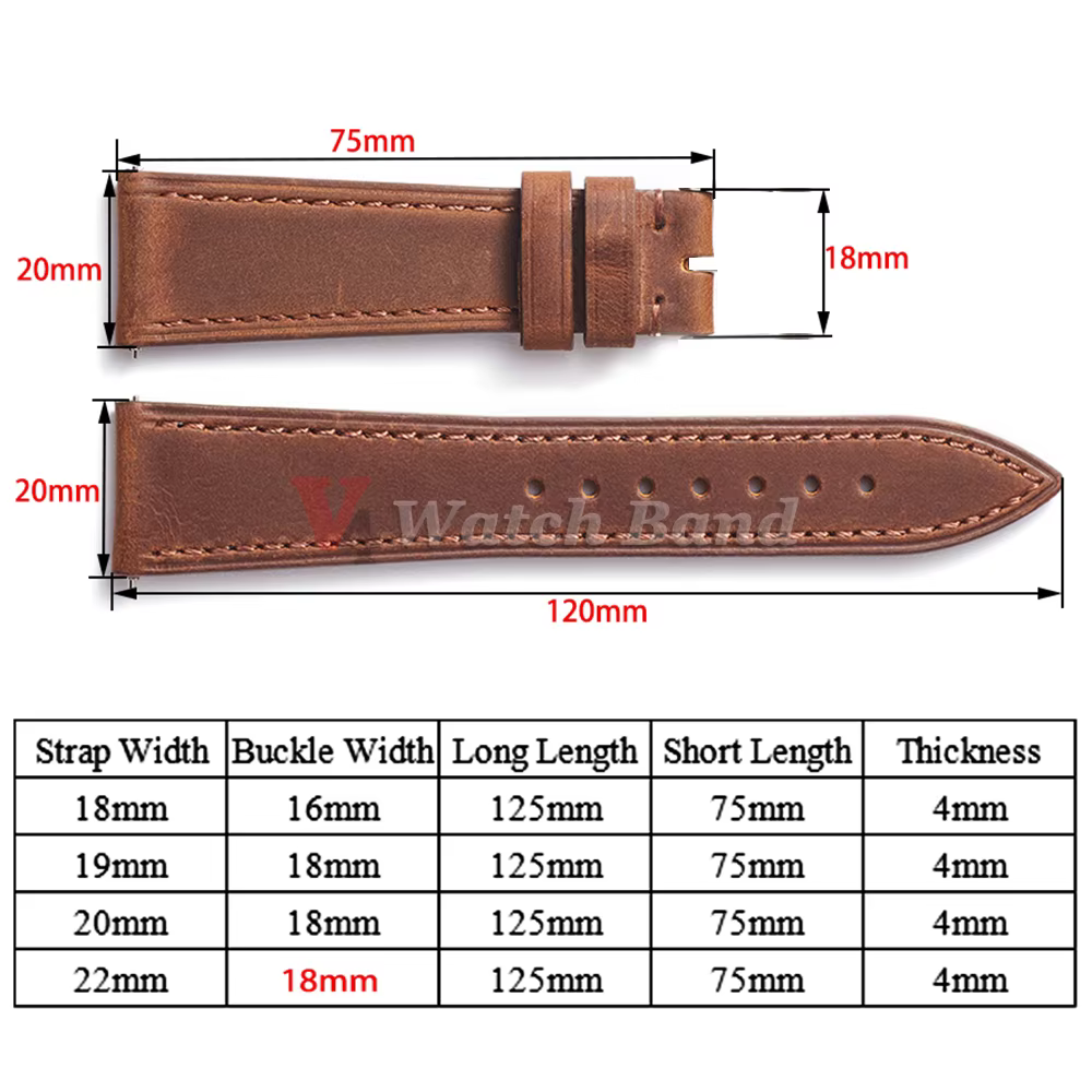 Bracelet de montre en cuir Vintage