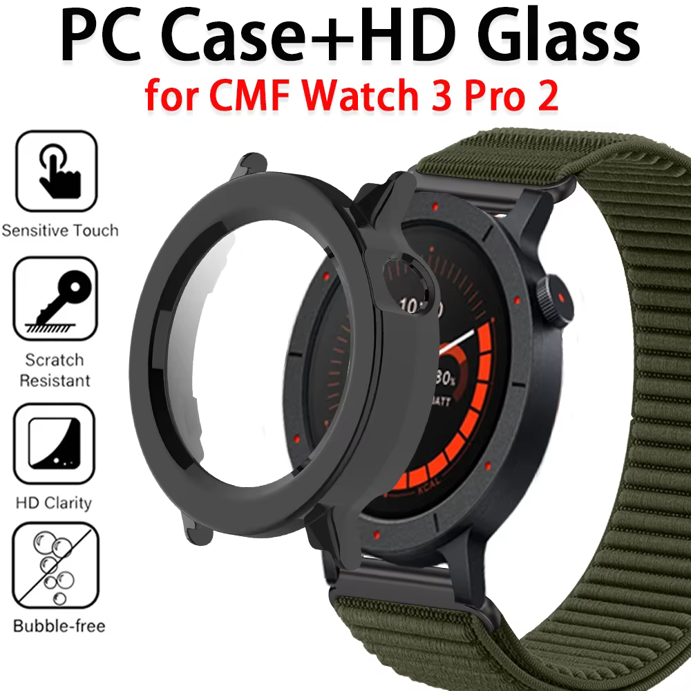 Coque de protection rigide en verre pour montre CMF Watch 3 Pro