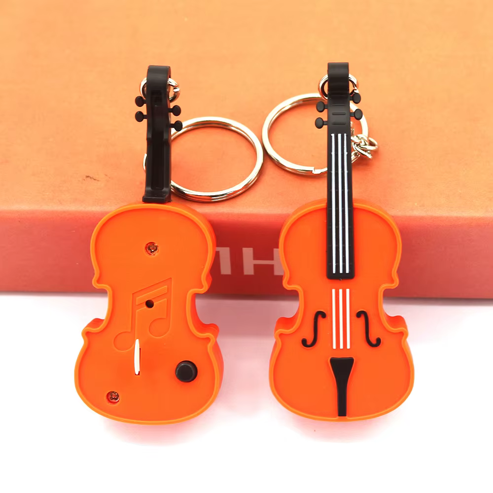 Porte-clés violon, design mignon de mini instrument de musique, pendentif portable et amusant en forme d'instrument sonore