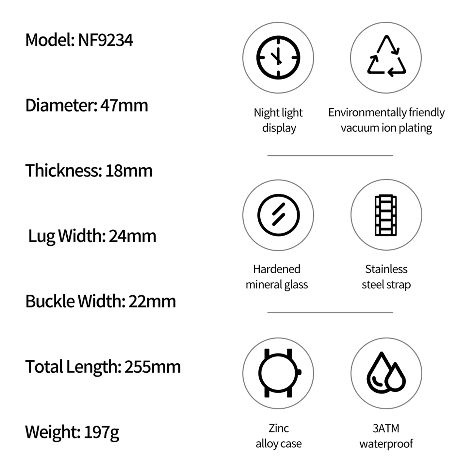 Montre-bracelet analogique numérique à quartz pour homme