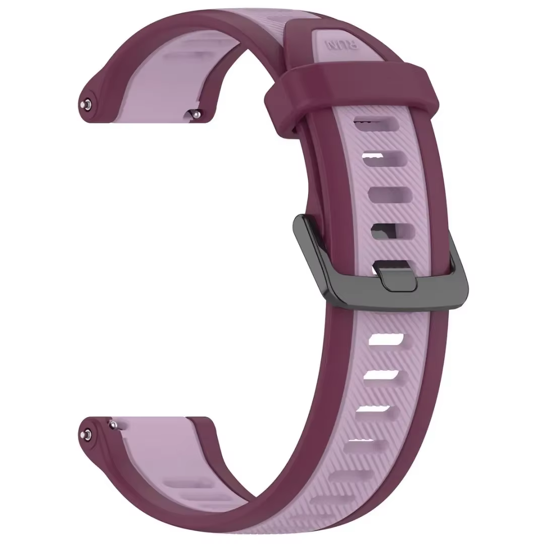 Bracelet de sport en silicone bicolore pour Garmin Forerunner 55 158 245 645 165 570 970 255 255s 265 265s 18 20 22mm