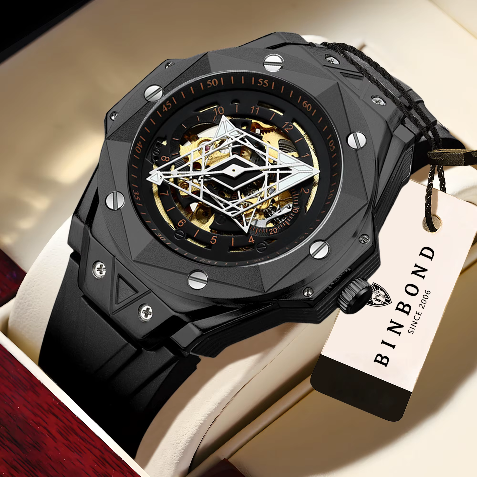 Montre homme automatique de luxe BINBOND