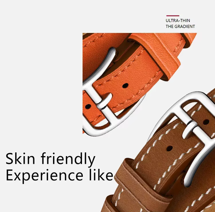 Bracelet en cuir double tour pour Apple Watch