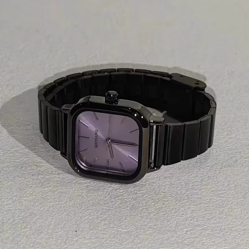 Offre spéciale marque montre noire pour femmes cadeau de luxe montres à Quartz de mode bracelet en acier inoxydable