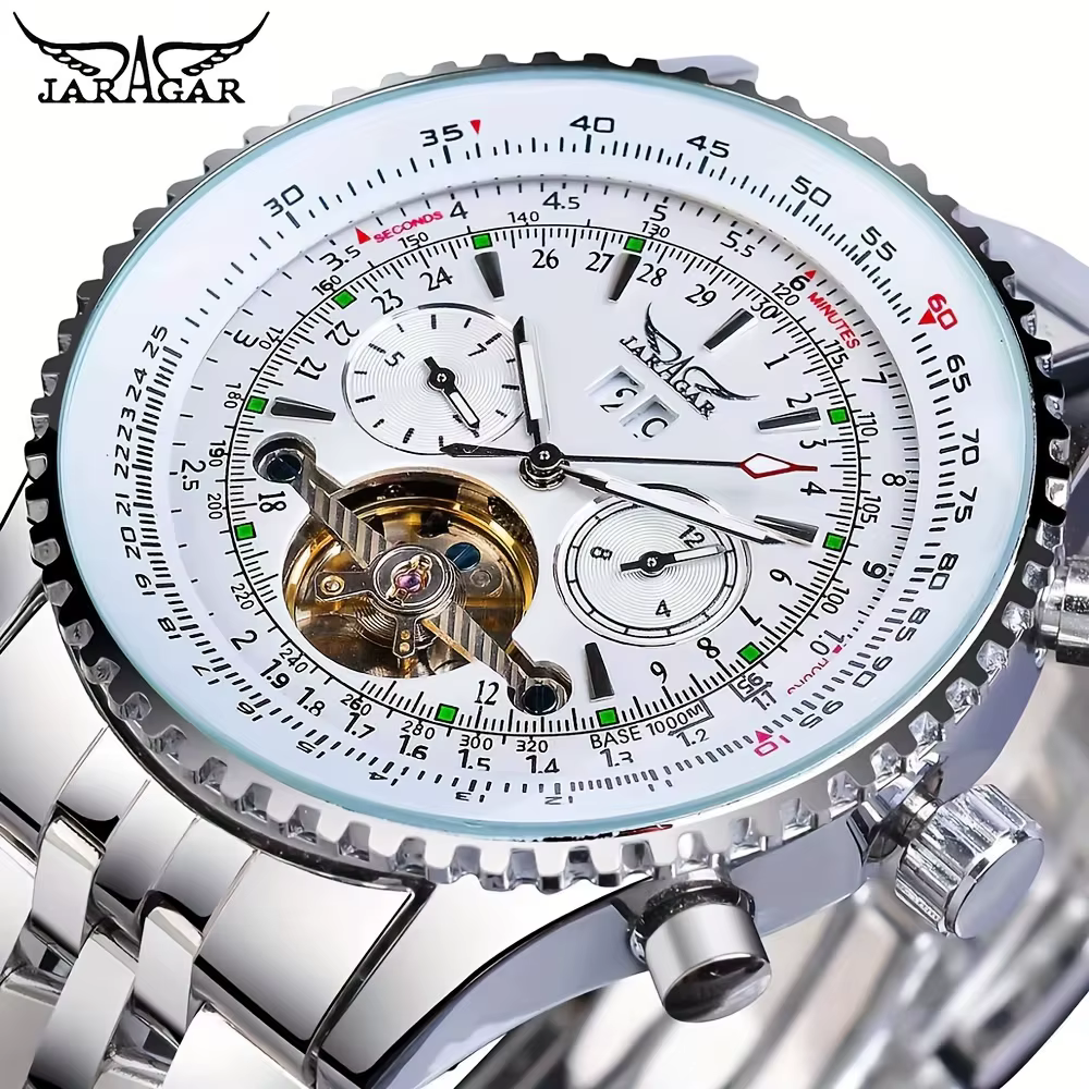 Montre pour homme haut de gamme, élégante et tendance, avec grand cadran, date, multifonction, montre de sport militaire, montre mécanique automatique, montre-bracelet de luxe légère, design squelette