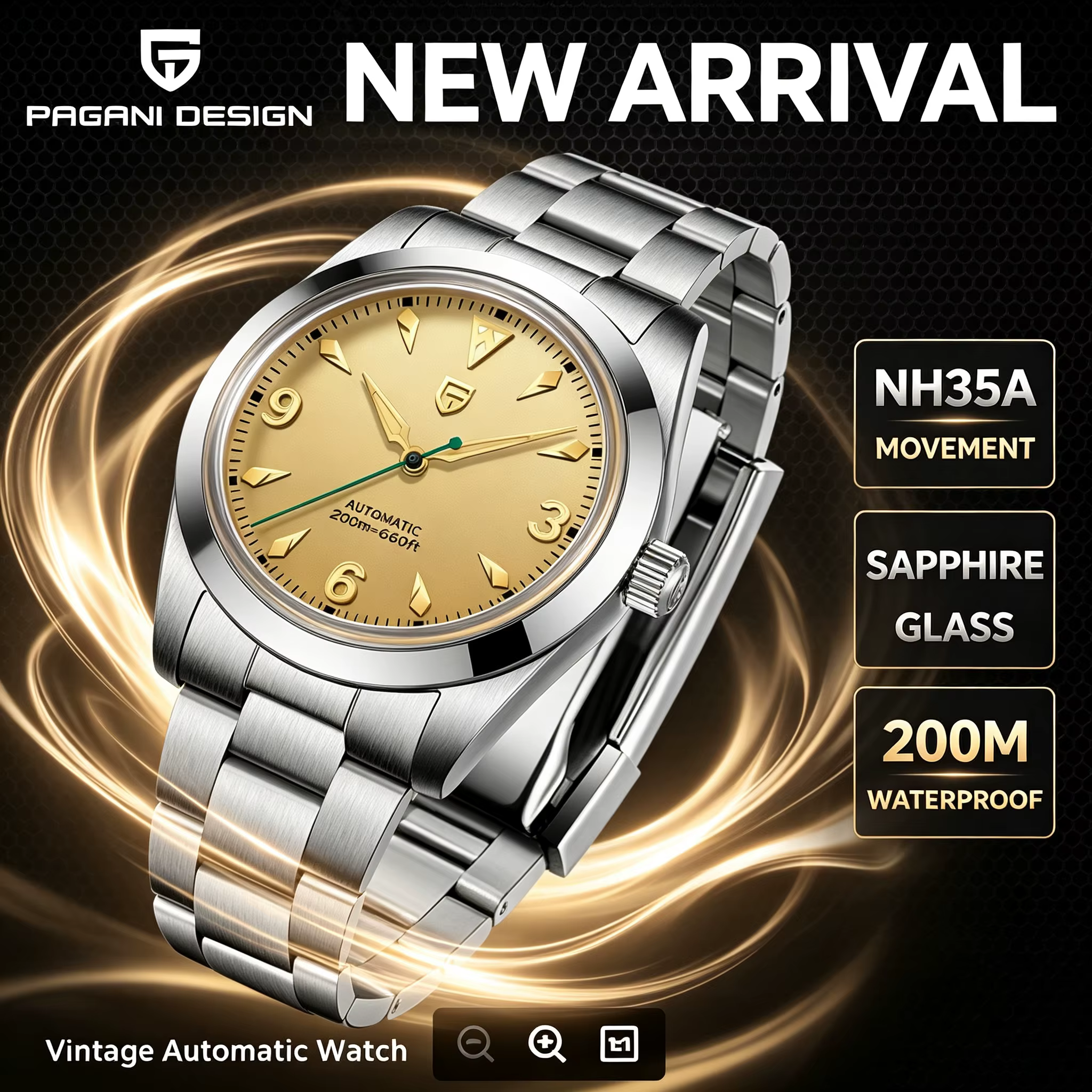 PAGANI DESIGN 2026 Nouvelle montre automatique mécanique pour homme Explorer NH35