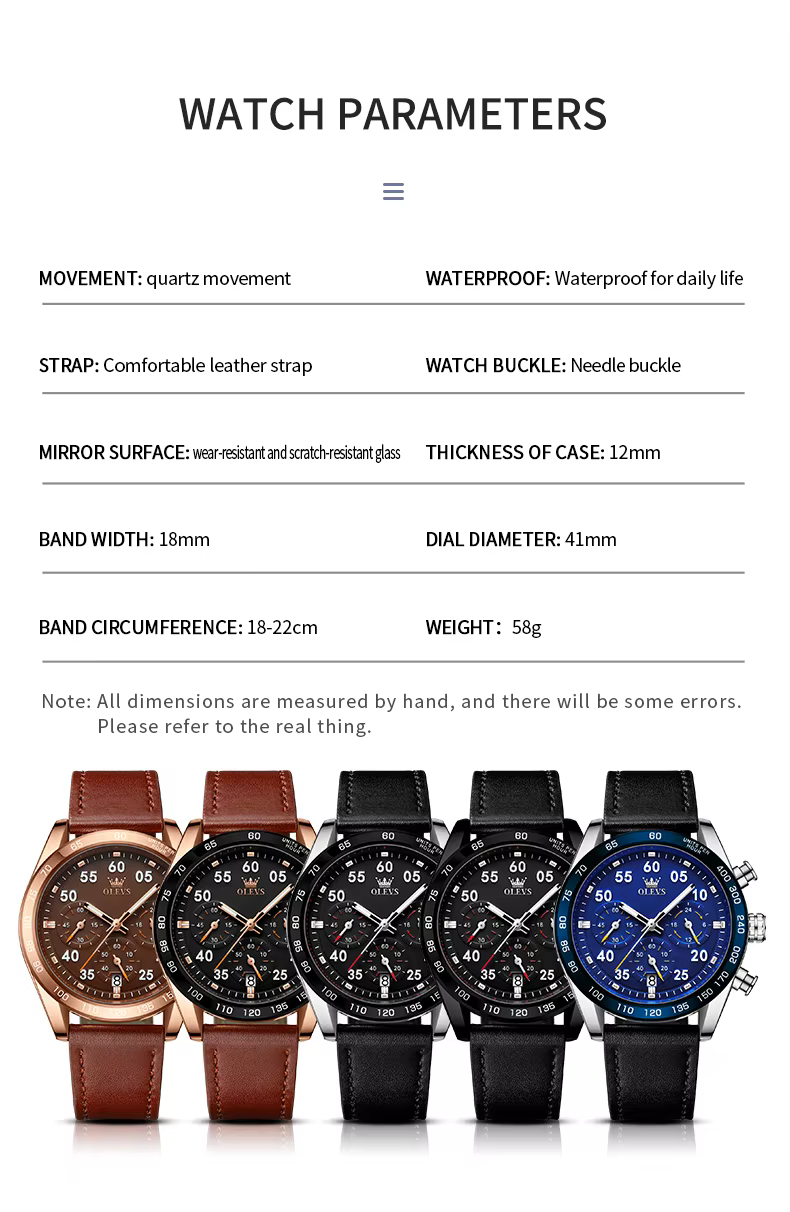 Montre à quartz étanche en acier inoxydable pour homme