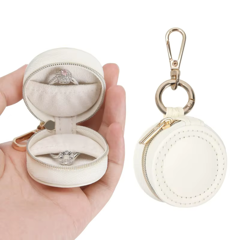 Porte-anneau à bijoux porte-clés-étui de maintien d'anneau de sport de voyage Portable-boîte de rangement d'affichage polyvalente avec porte-clés