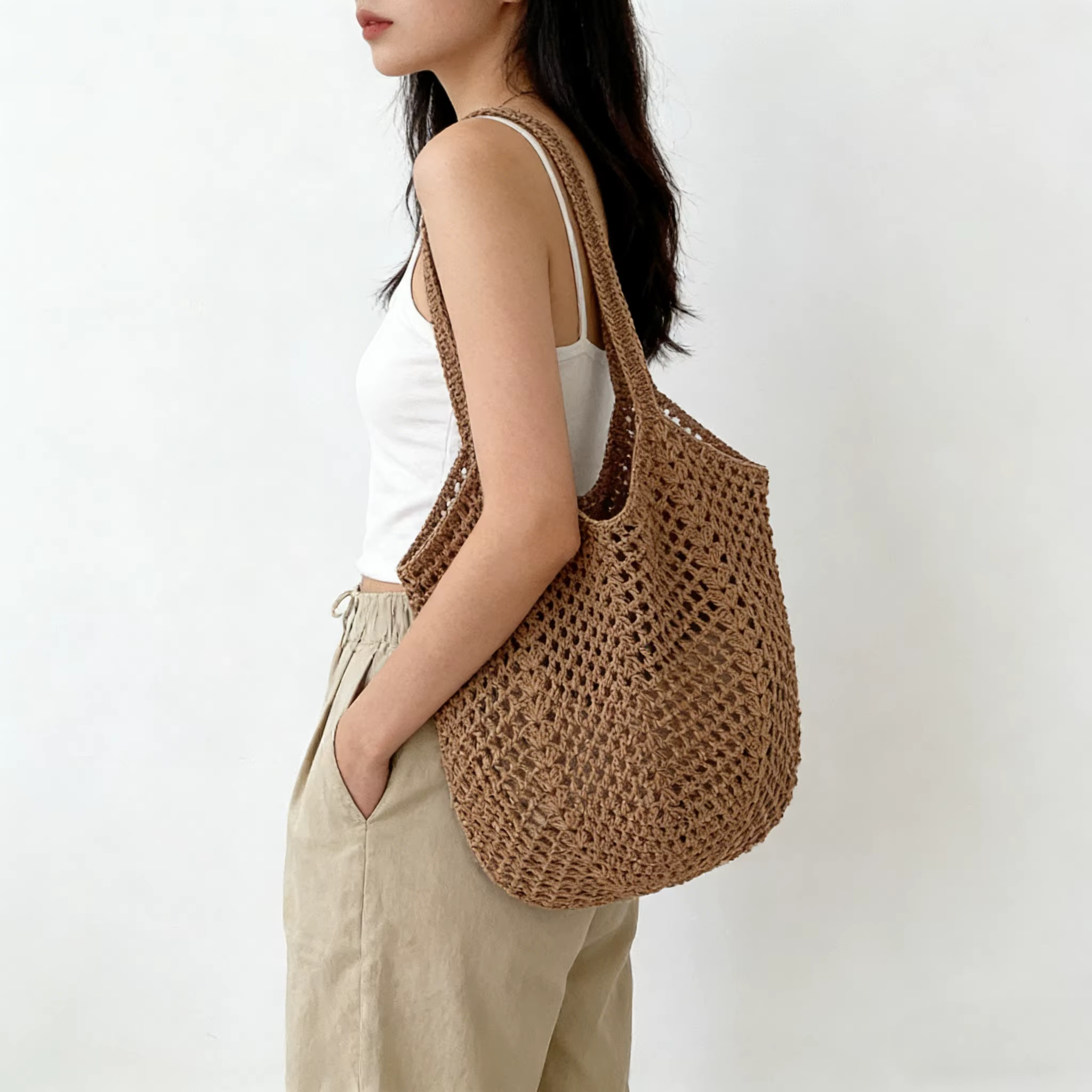 Sacs de plage pour femmes - Sac fourre-tout de plage pour femme, sac fourre-tout d'été en paille ajourée pour le marché des vacances