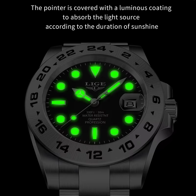 Montre Homme LIGE Tendance : Montre Sportive de Luxe pour Hommes