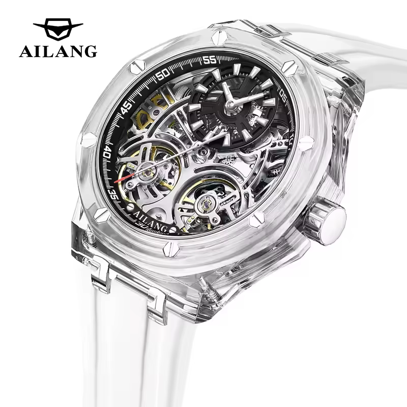 Montre automatique squelette à mouvement mécanique étanche