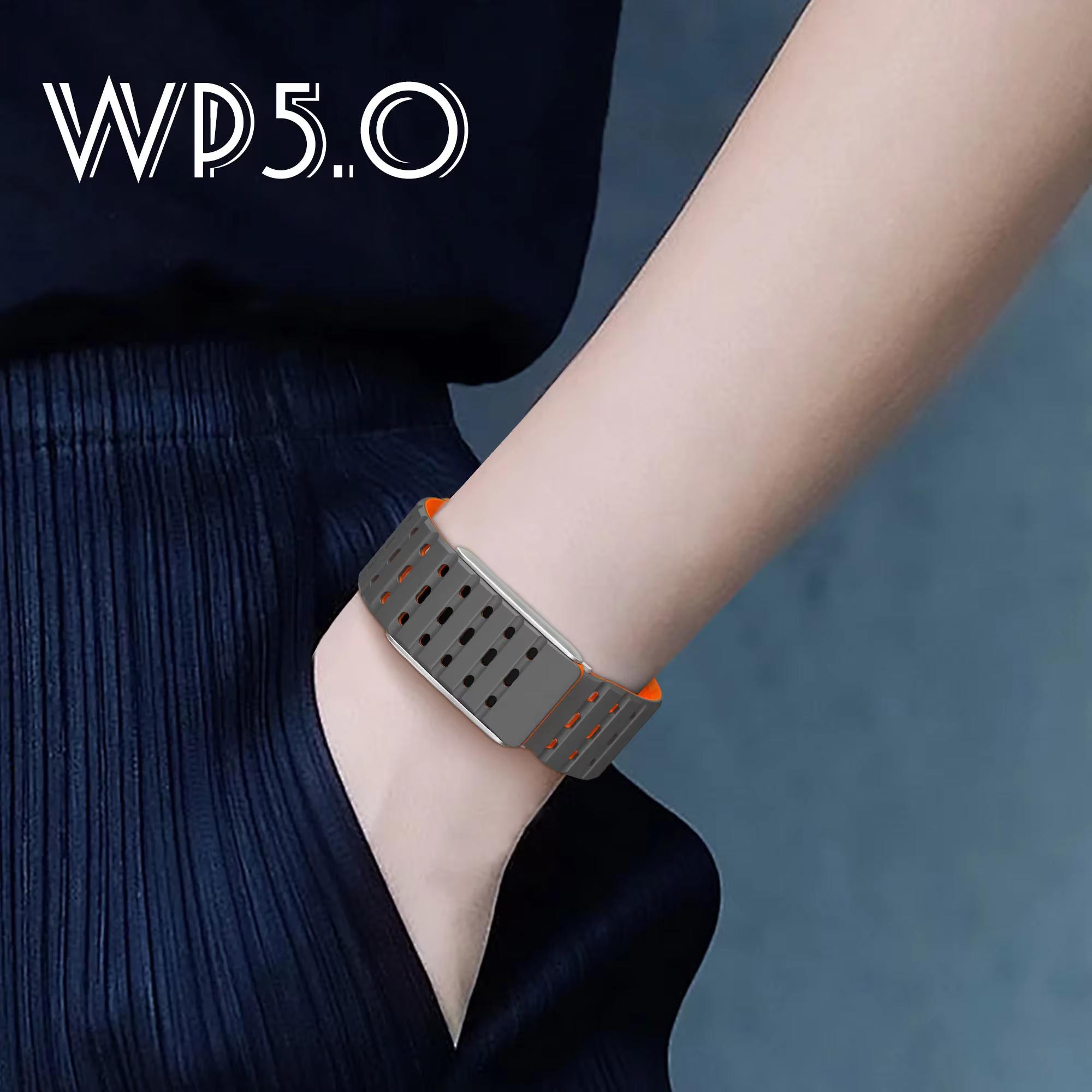 Bracelet en silicone à tête métallique pour Whoop 5.0