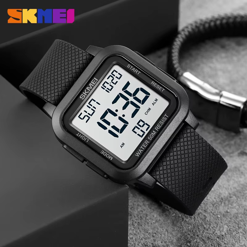 SKMEI 1894 Sport montre électronique pour hommes antichoc étanche compte à rebours