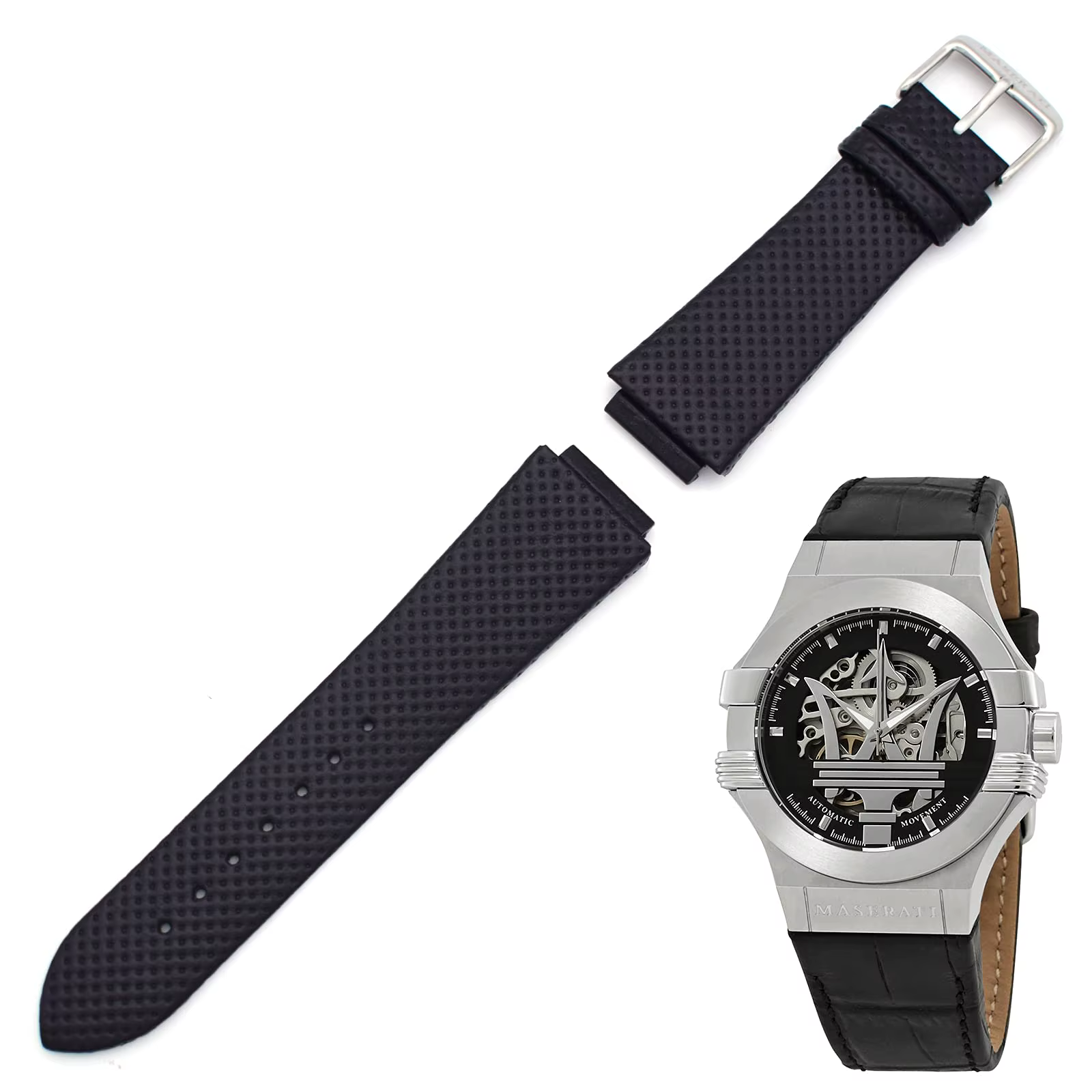 THEAGE 24MM bracelet de montre en cuir véritable remplacement pour montres pour hommes MASERATI R 8821108025 R R