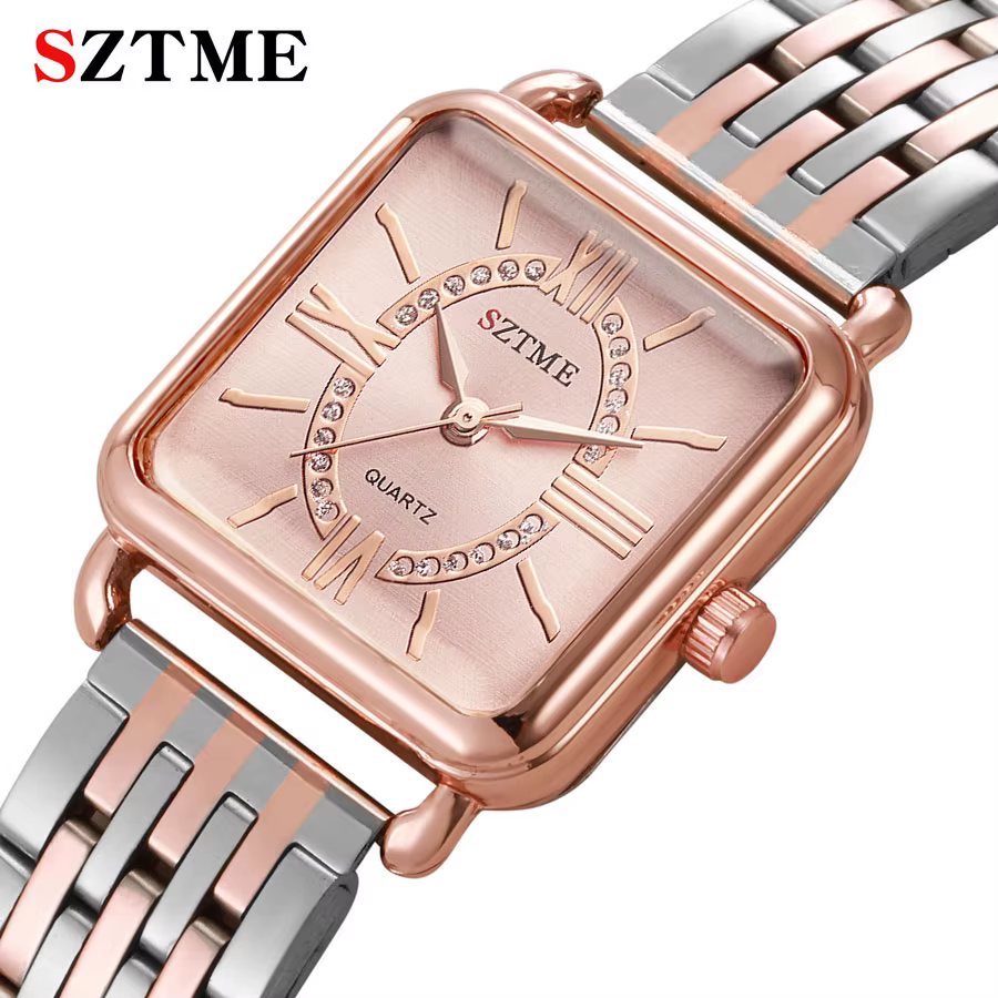 Montre carrée de luxe tendance pour femme de la marque SZTME