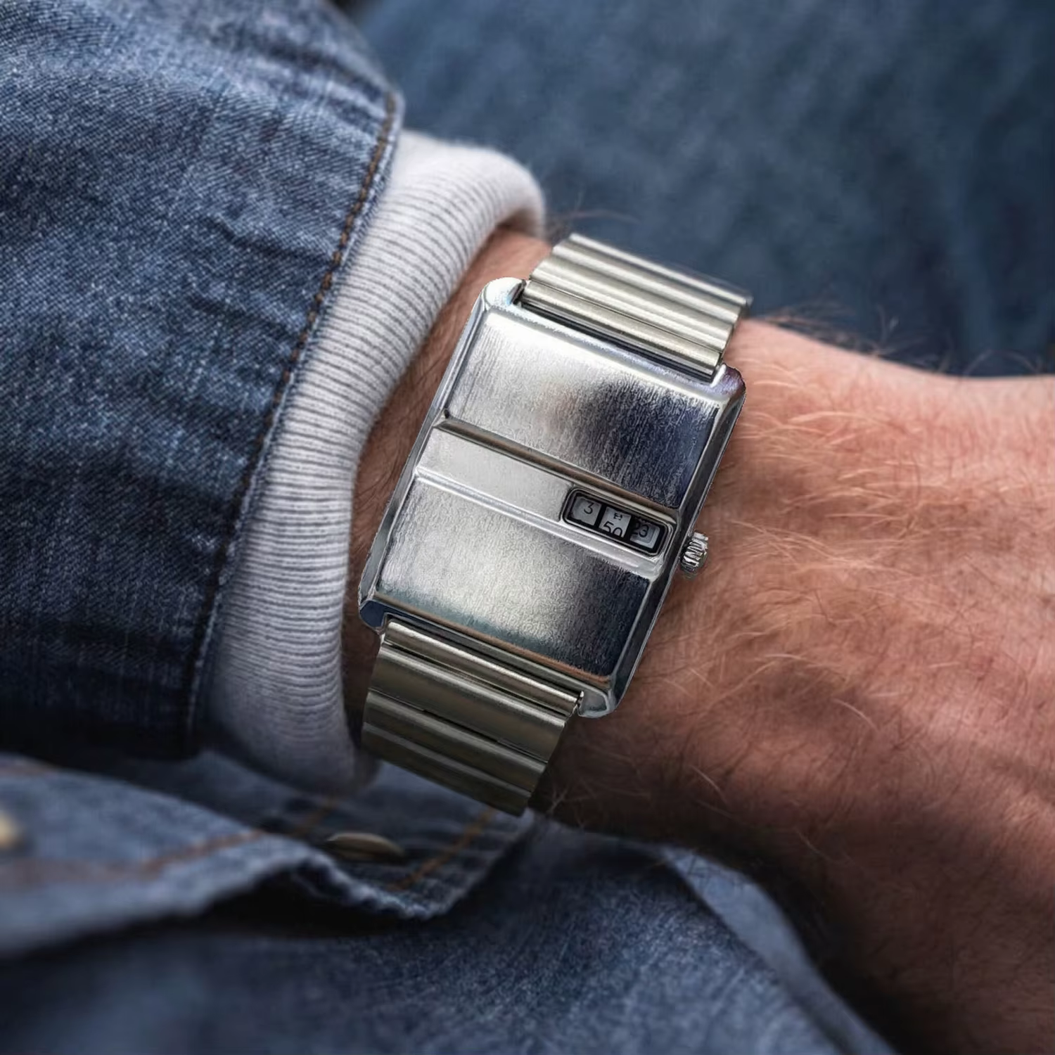 Montre-bracelet à quartz rétro carrée pour homme CILOA