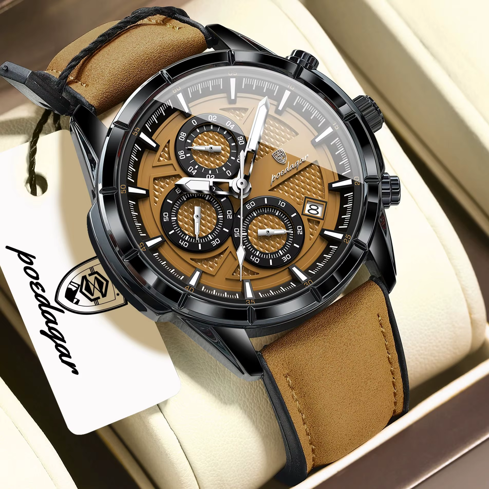 Montre-bracelet vintage pour homme POEDAGAR