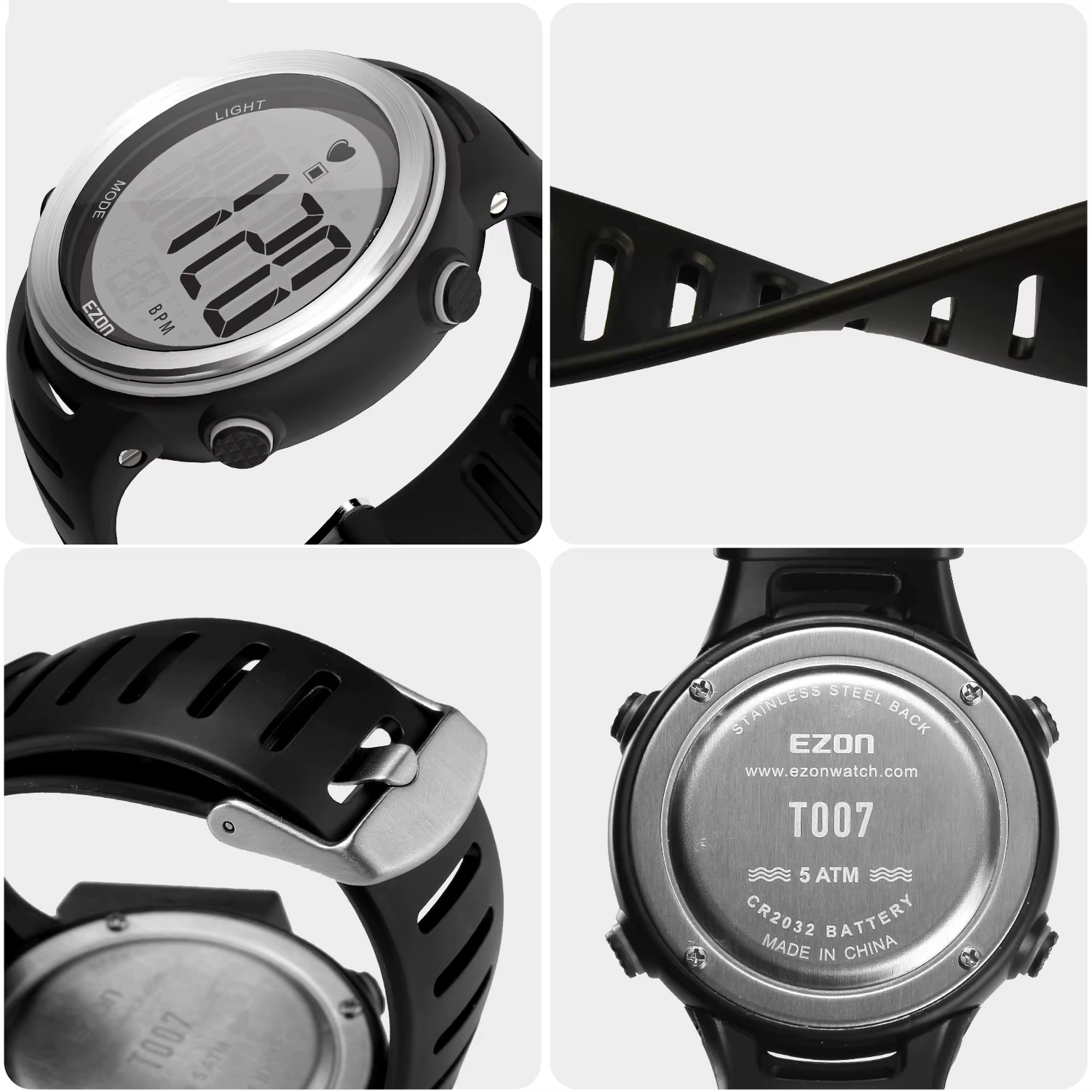Montre de sport sans fil avec sangle de poitrine pour homme et femme