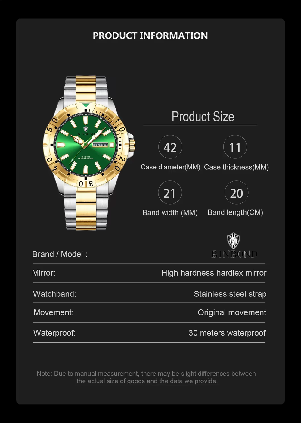 Montre numérique de grande taille de marque suisse de haute qualité pour hommes
