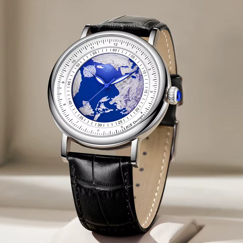 Montres pour hommes LIGE Blue Planet Creative
