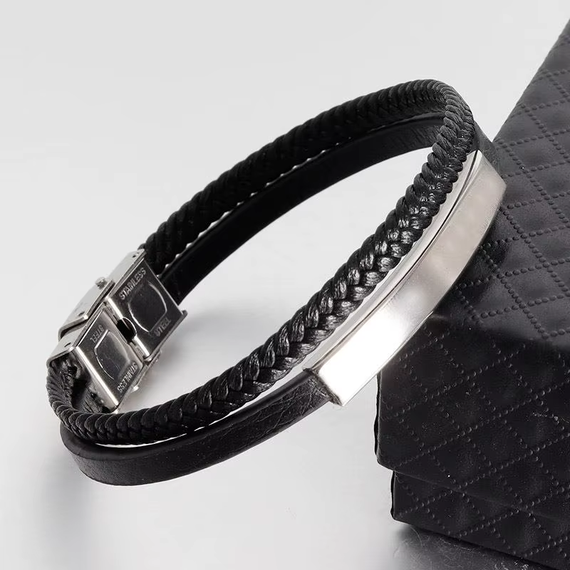 Bracelet multicouche en cuir pour hommes