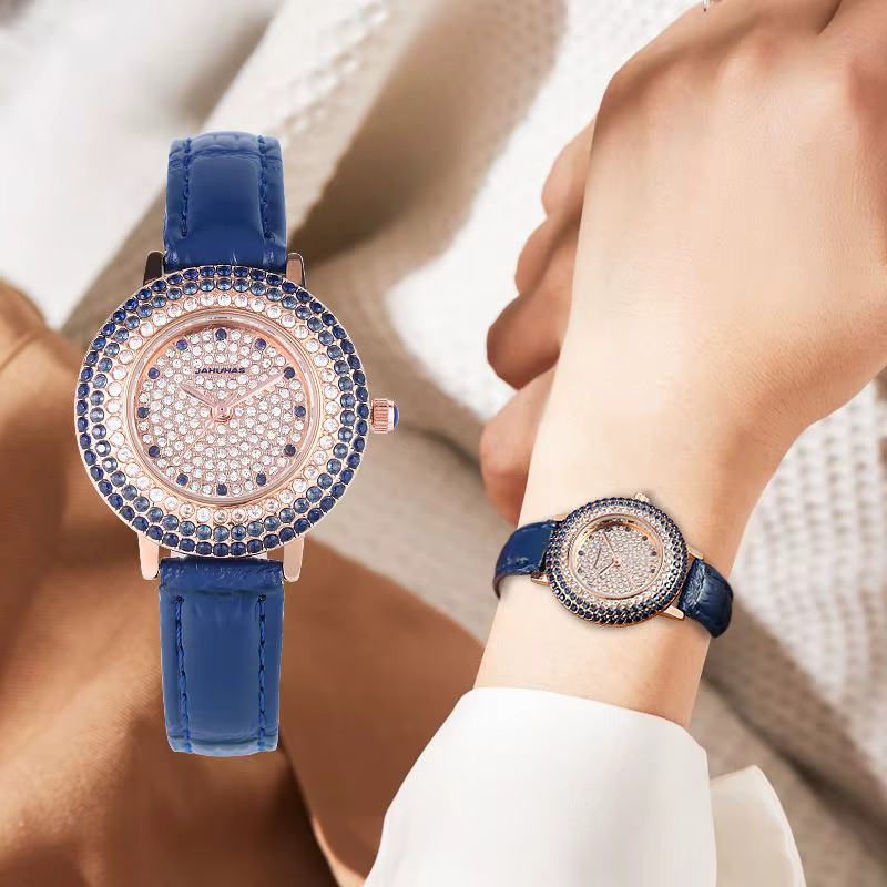 AdrenPalace-Montre à quartz en cuir véritable pour femme