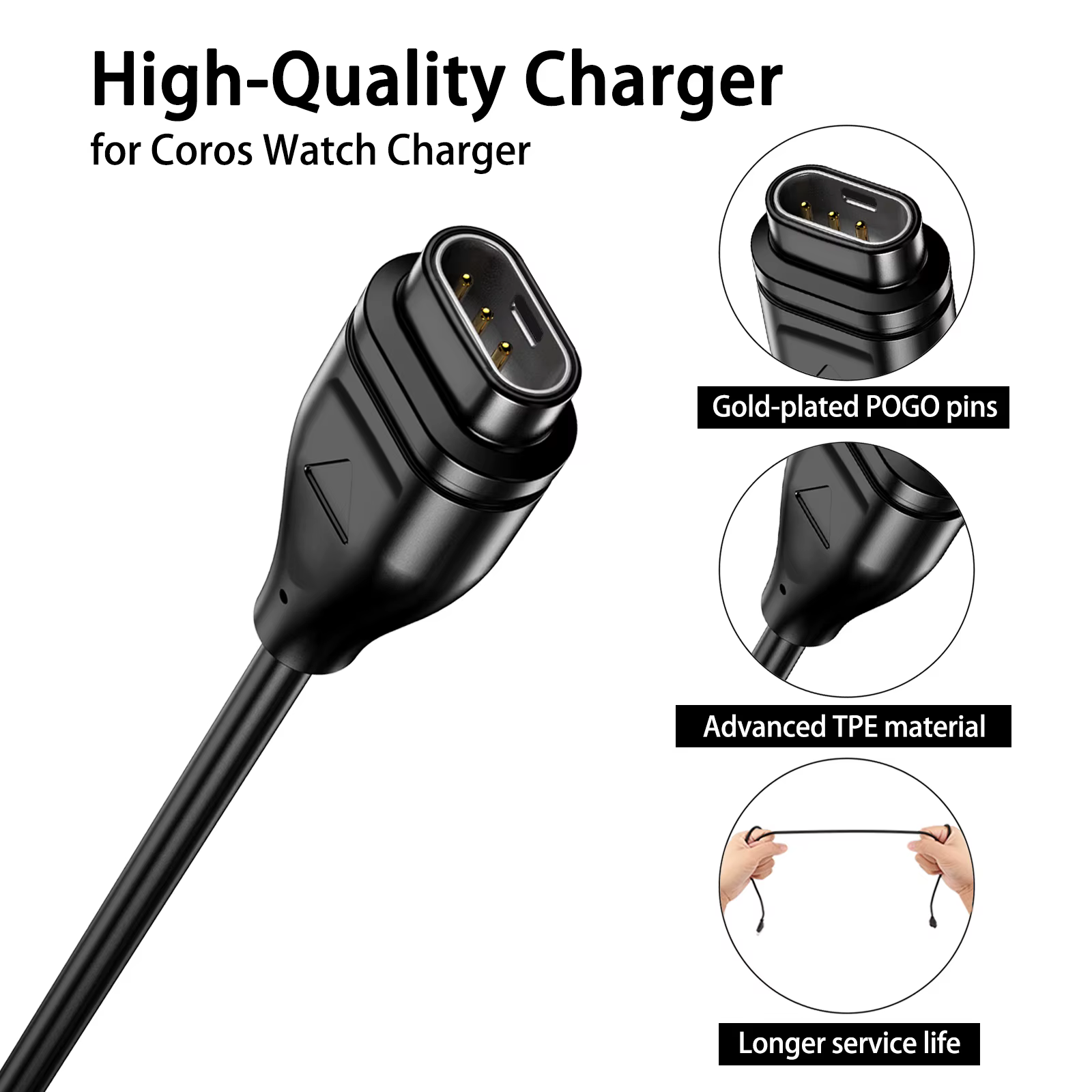 Chargeur de montre USB pour Coros Pace 2/ Pace 3 Vertix/ Vertix2