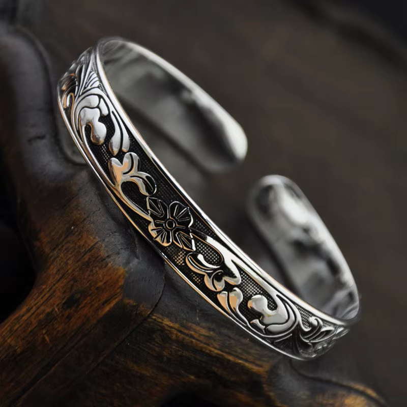 Bracelet Vintage en argent sterling 925 pour hommes et femmes, accessoires de bijoux de luxe pour mariage, vente en gros, livraison gratuite