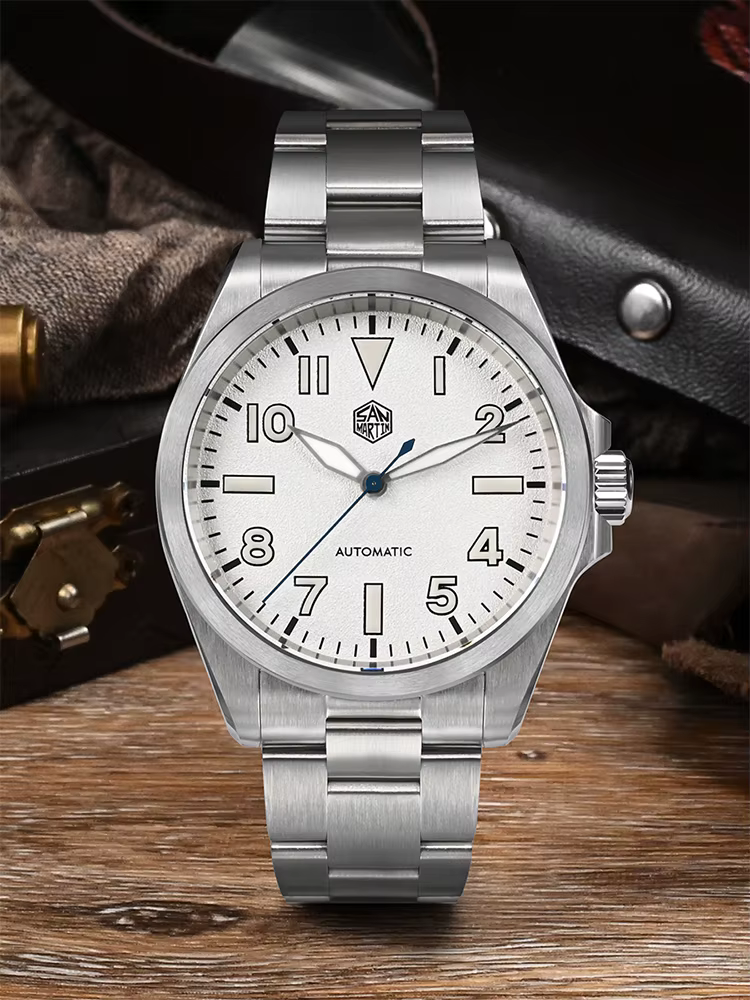 San Martin 40mm NH35 Explore série montre d'escalade pour hommes sport mécanique sur la mouche fermoir réglable 10Bar étanche SN0132