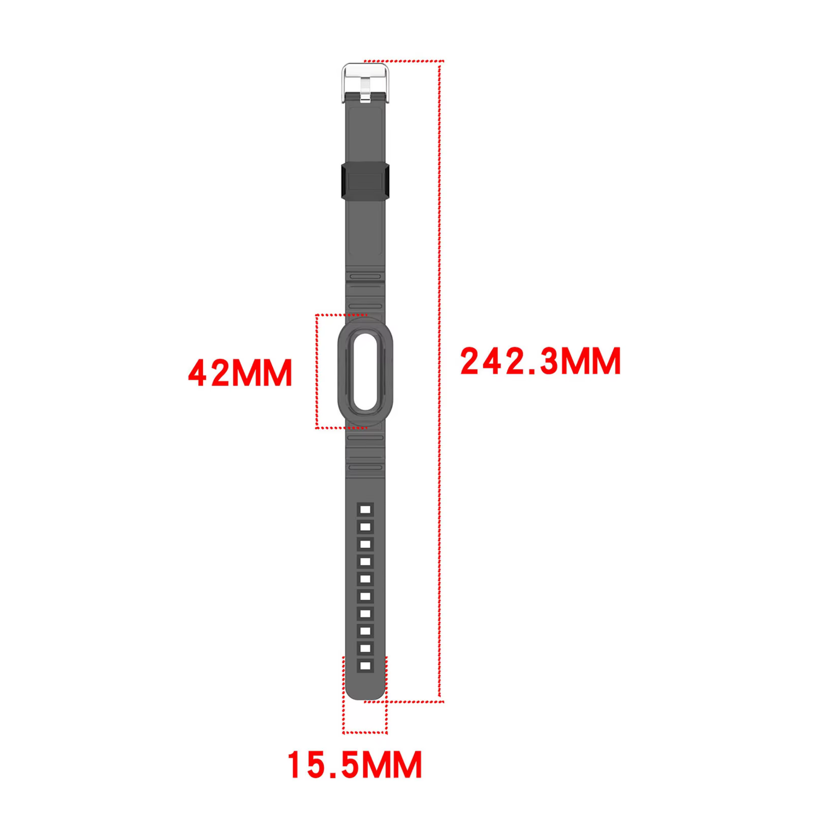 Bracelet de montre en TPU transparent avec étui de protection antichoc