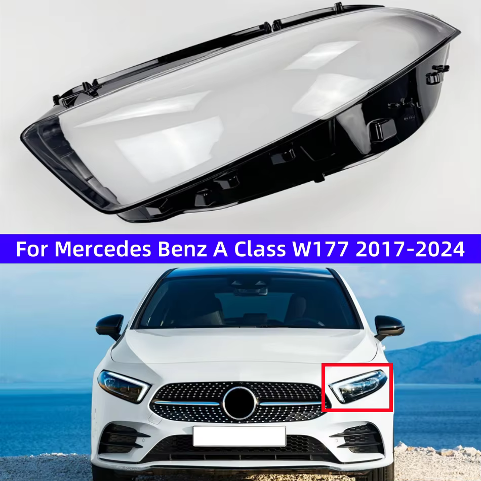 Couverture de lumières de sauna en matériau PC transparent, accessoires de voiture, Mercedes Benz Classe A W177, 2017-2024