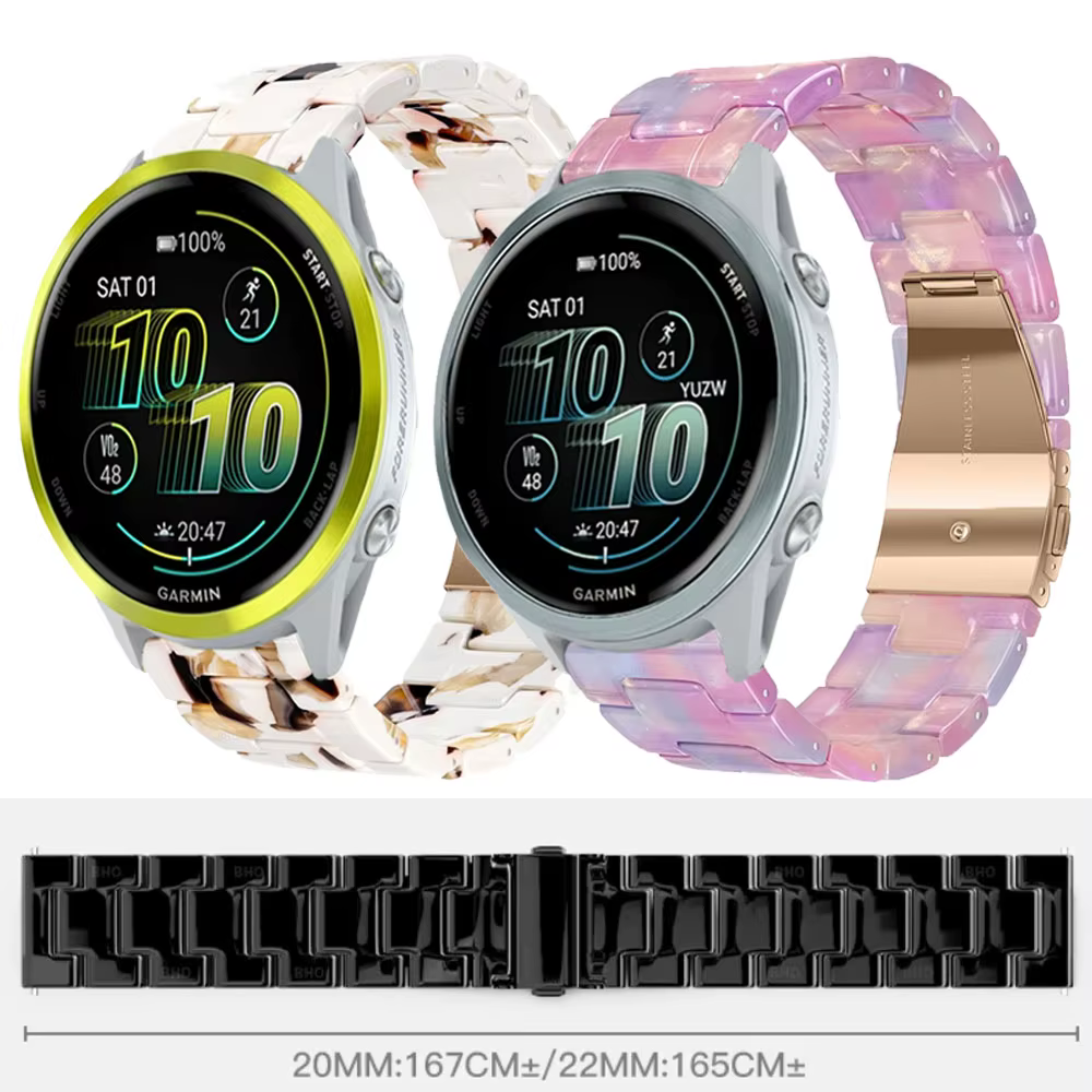 Bracelet en résine 20/22mm pour Garmin Forerunner 970 965 955 265 55 165, bracelet pour Garmin 570 47/42mm Active 6 Venu 4 45mm